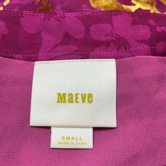 Anthropologie Maeve Top Women S Ombré Shimmer Tee Velvet Burnout Flutter Sleeve - Picture 6 of 7